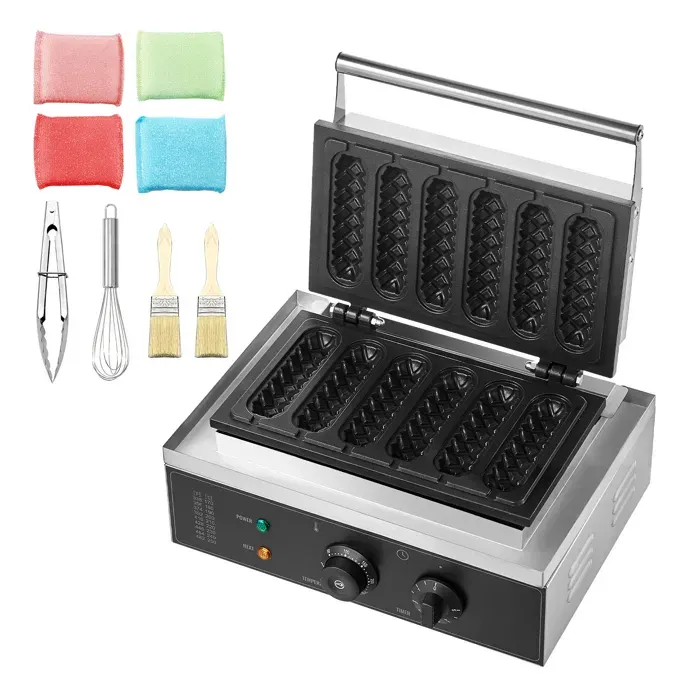 Gaufrier - DUOKU - HT-119 - 1500W - Acier Inoxydable - 6 Pièces