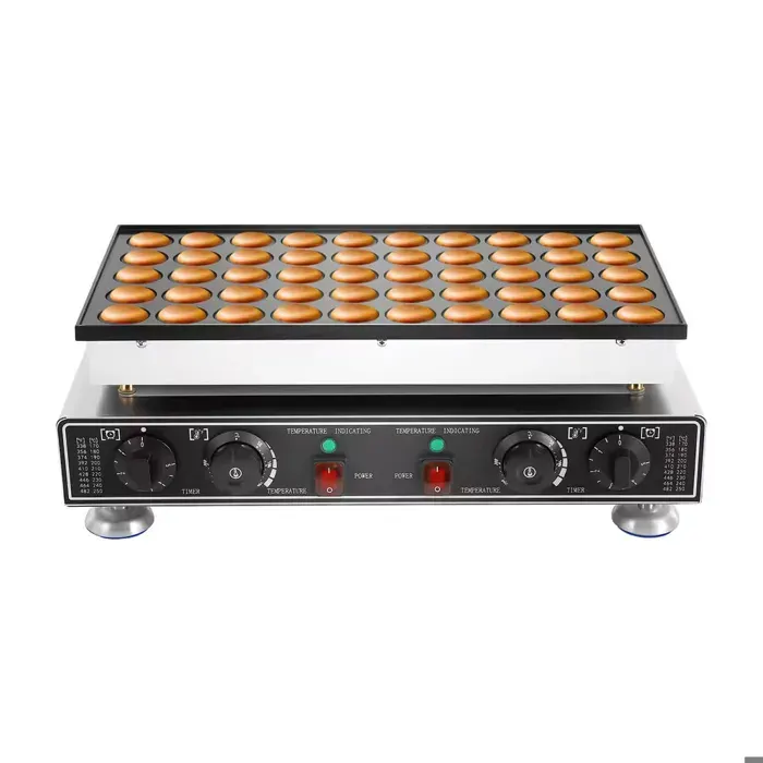 Gaufrier éléctrique 50 trous mini-crêpières hollandaises Gaufrier aux œufs AntiadhésivesContrôle indépendant température et