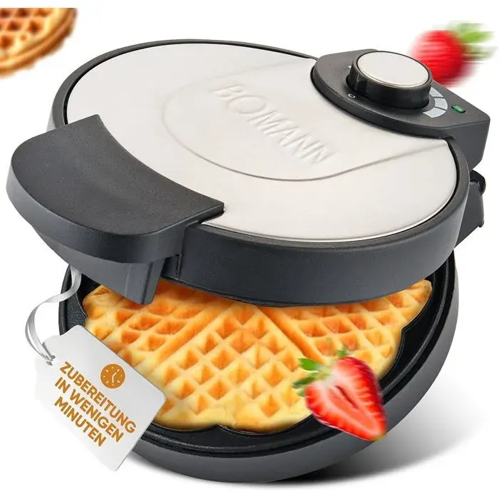 Gaufrier En Cœur Antiadhésif 1000 W Wa 1365 Cb Inox[AA372]