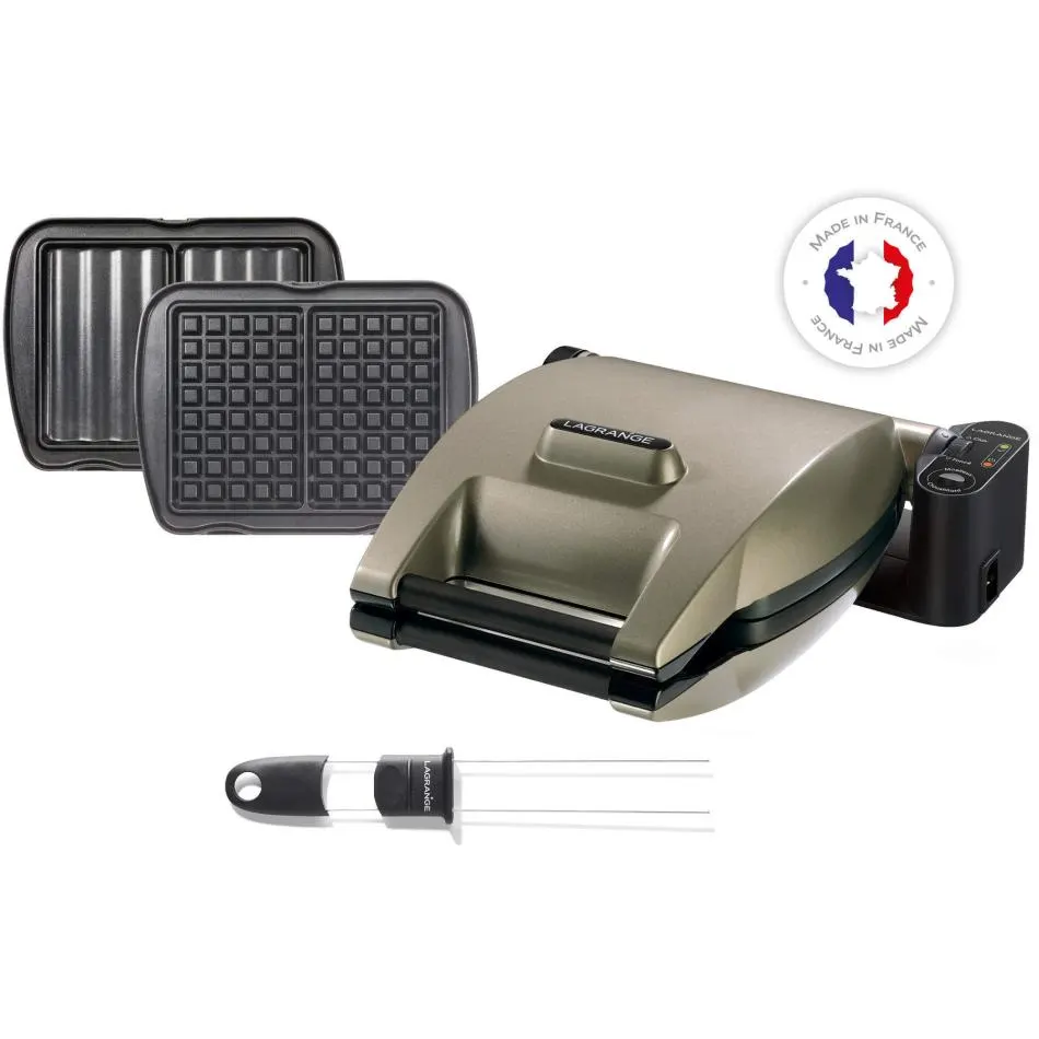 Gaufrier et croque-monsieur LAGRANGE 019424 — coloris Taupe