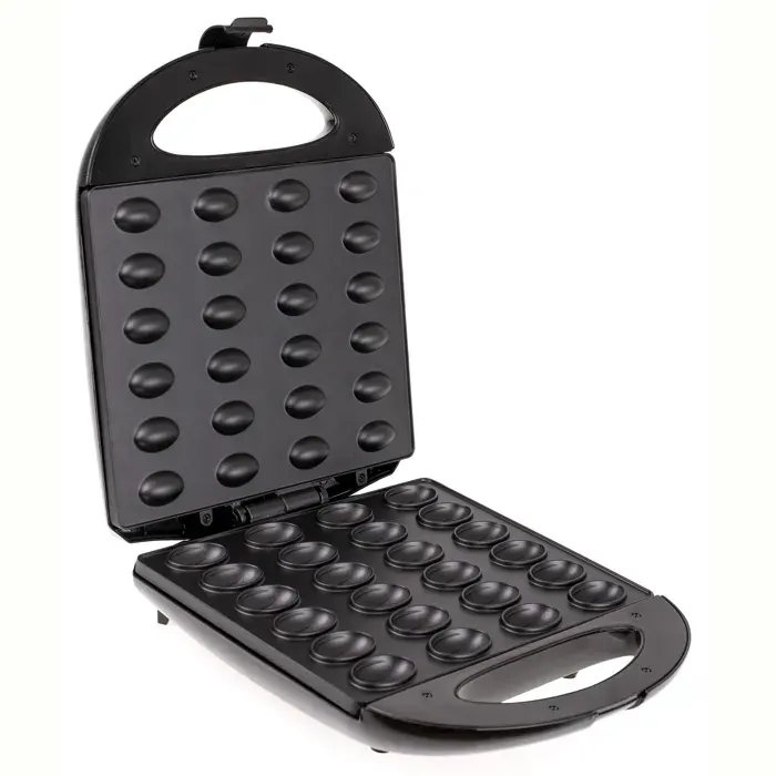 Gaufrier Gaufrier à Noix 24 Moitiés de Pâte à la Fois Plaques Antiadhésives Mesko MS3041 1600W Noir