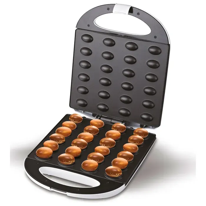 Gaufrier Gaufrier à Noix 24 Moitiés de Pâte à la Fois Plaques Antiadhésives Mesko MS3081 1600W Blanc
