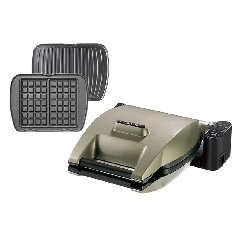 Gaufrier Lagrange Gaufres + Grill/panini Premium 019324 — coloris Champagne