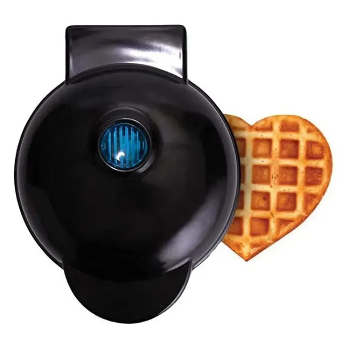 Gaufrier Mini en forme de coeurMachine à déjeuner 350W 220V - Noir