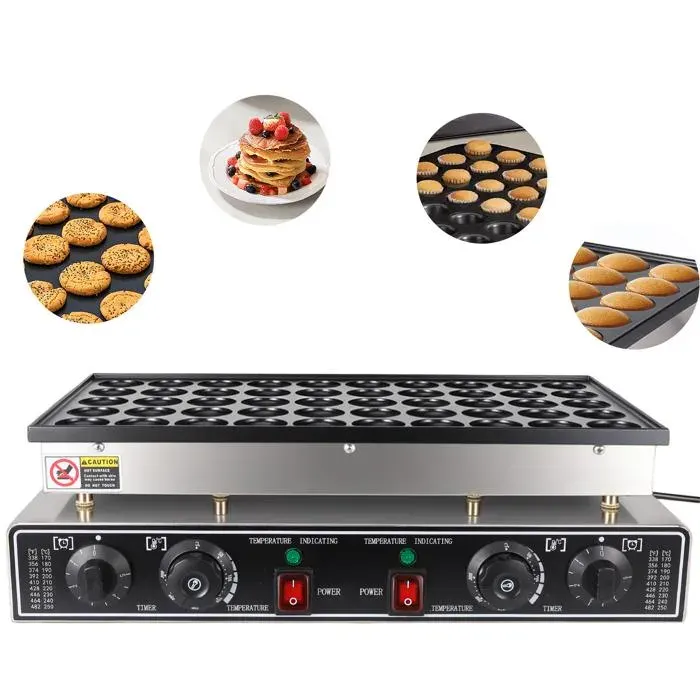 Gaufrier Multifonction électrique 1800W avec anti-adhésif Machine à noix 50 trous Machine à pâtisserie pour noix Gaufrier de noix