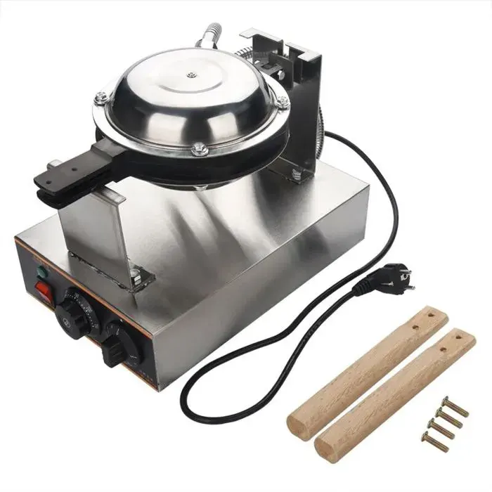 Gaufrier Oeufs De Hong Kong Appareil Pour Gâteaux Doeuf Acier Inoxydable Electrique Antiadhésif Rotatif Professionnel 220V 1400W