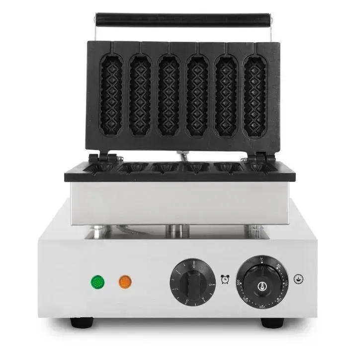 Gaufrier pour Gaufres sur Batonnet - VERTES - 6 gaufres - 120 pièces/h - Anti-Adhérent