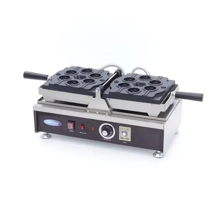 Gaufrier professionnel 6 cake pops - rotatif - inox - thermostat réglable