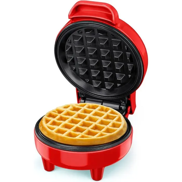 Gaufrier - Snailar - 550W - Antiadhésif - Rouge - Compact