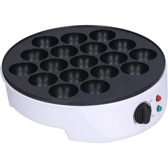 Gaufrier Takoyaki Électrique 750W 18 Trous Plaque Antiadhésive Chauffage Bilatéral Pour La Préparation De Boulettes De Poulpe