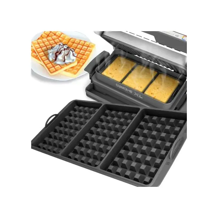 Gaufrier - ZAUBERFRY - Compatible Tefal Opti.Grill XL (4in1) - Insert silicone alimentaire - 1 cavité - Blanc