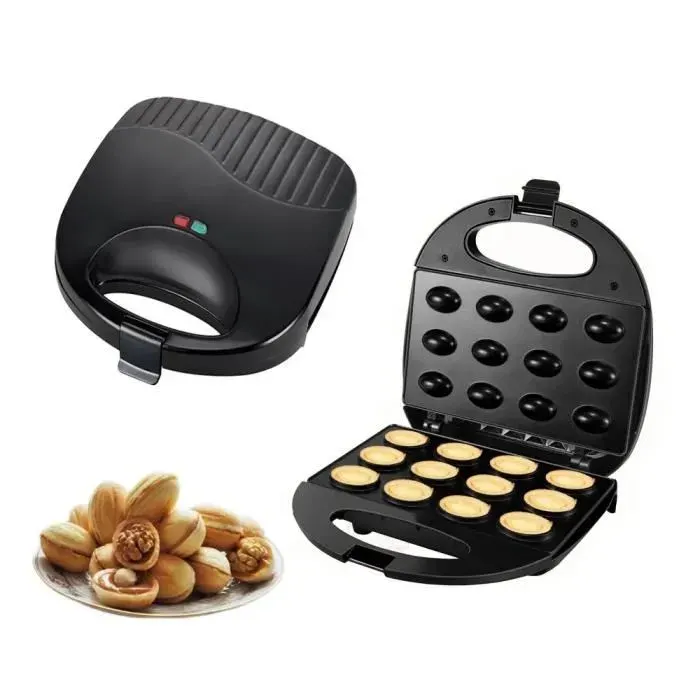 GaufrierGaufrier Électrique pour GâteauxBrochureCuisineBiscuitsBureauPâtisserie12 TrousKg- Black[F6186]