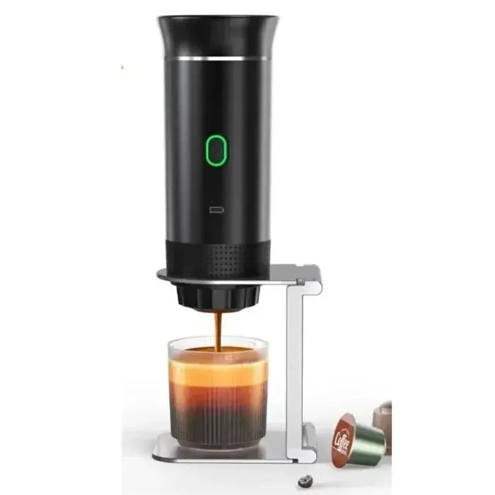 GAVI STORE Machine à café portable 3 en 1 Cafetière à capsules 20 bars Compatible capsules & café moulu Voyage Camping