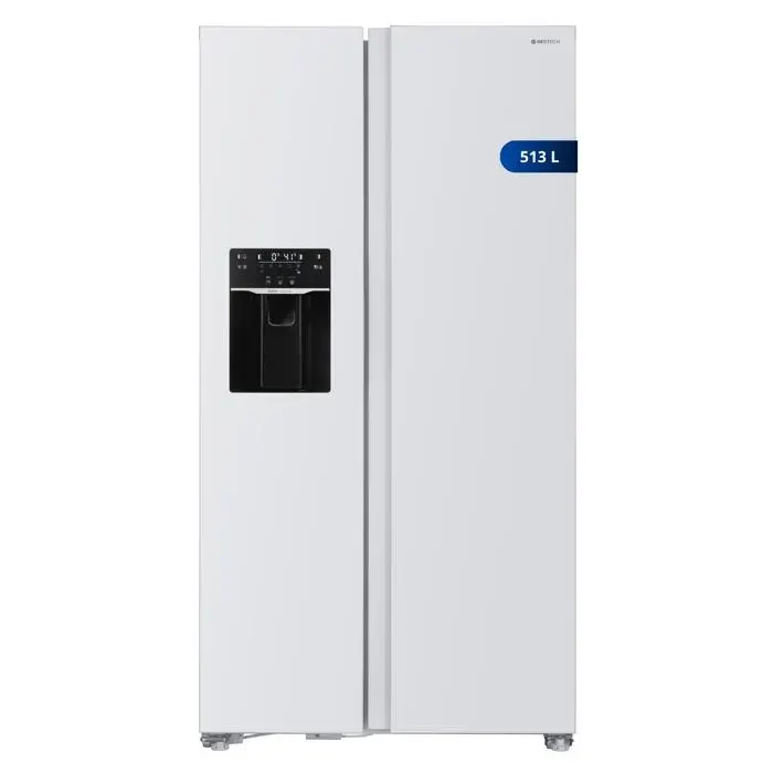 GEDTECH Réfrigérateur Américain GSBSA513WH Side by Side 513L - Distributeur deau et machine à glaçons automatique