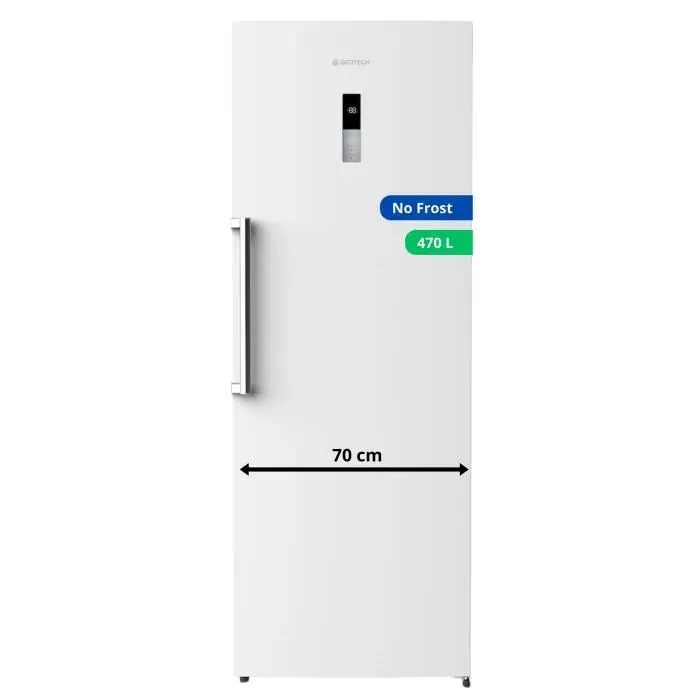 GEDTECH Réfrigérateur armoire GSP470NFWH 470L - Largeur 70cm - No Frost - Classe E - Blanc