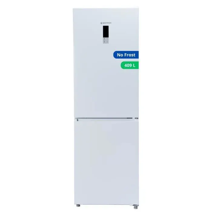GEDTECH Réfrigérateur combiné GCB409NFWH congélateur bas 409L ( 267L + 142L ) - No Frost - Blanc
