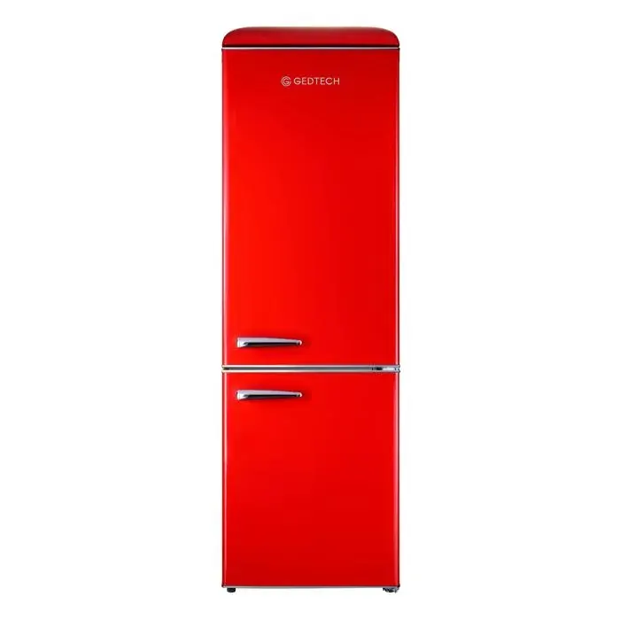 GEDTECH Réfrigérateur combiné vintage GCBV310RD - Conglateur bas - Rouge - Capacit 310 L - Faible conso