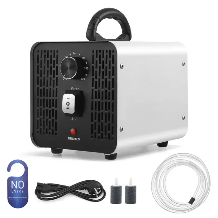 Générateur dOzone 2 en 1 60000 mg/h 400 m² Modes Air et Eau Minuterie 120 min Purificateur pour Voiture Appartement