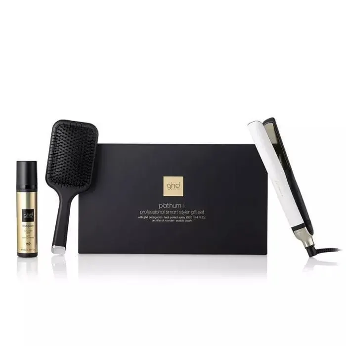 Ghd Platinum+ Blanc – Coffret lisseur intelligent avec brosse ghd et spray thermoprotecteur