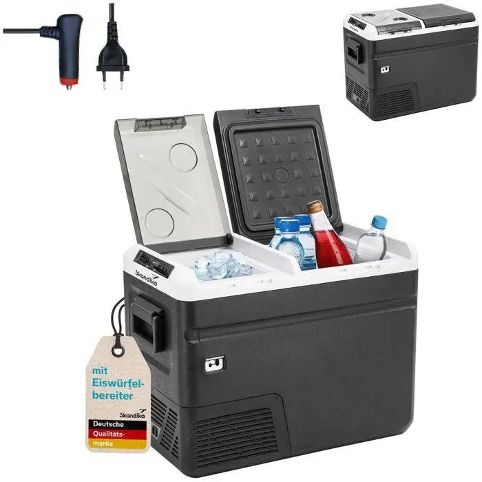 Glacière Auto Camping-car Bâteau - Glacière camping avec machine à glaçons Skandika Routa 36 litres - 12v ou secteur