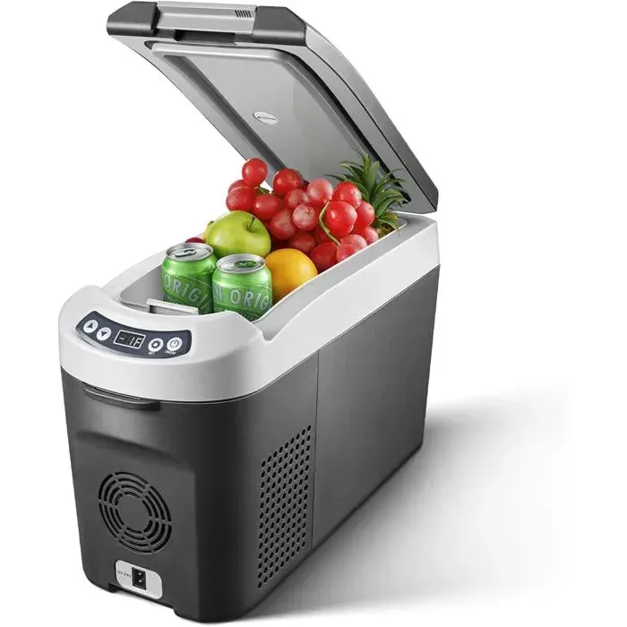 Glaciere Électrique 15L 12/24V Réfrigérateur De Voiture À Compresseur -20℃ À 20℃ Glacière À Compression Frigo Pour Voiture Cami