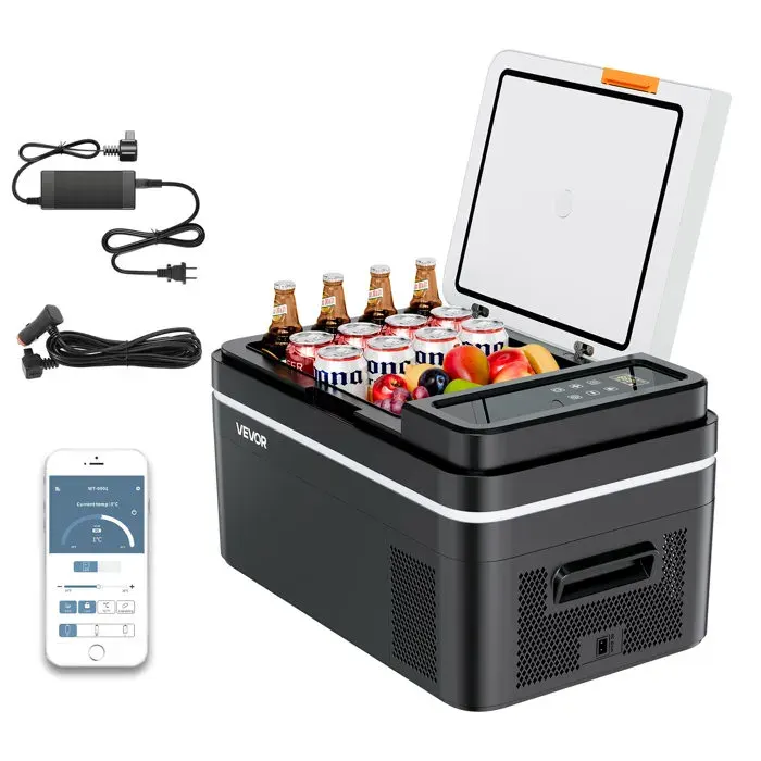 Glacière Électrique à Compression de Voiture-VEVOR-22 L-20 °C à 20 °C-Réfrigérateur Portable-Contrôle via APP