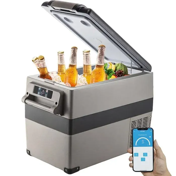 Glacière électrique voiture à compression 45 L 60 W réfrigérateur portable -20 à 20 °C pour camping voyage maison et voiture