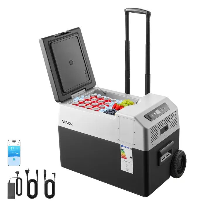 Glacière Électrique Voiture et Maison-VEVOR-Réfrigérateur Portable 30 L 12 V/24 V CC et 100-240 V CA pour Camping Voyage
