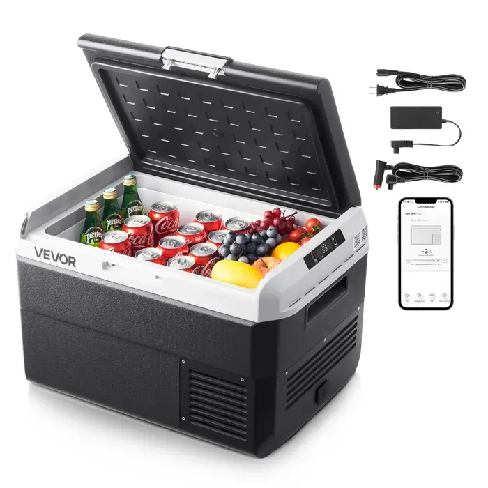 Glacière Électrique Voiture et Maison-VEVOR-Réfrigérateur Portable 40 L 12/24 V CC et 100-240 V CA -20 °C à 20 °C
