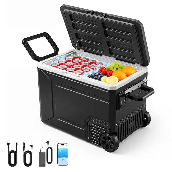 Glacière Électrique Voiture et Maison-VEVOR-Réfrigérateur Portable 78 L 12 V/24 V CC et 100-240 V CA pour Camping Voyage