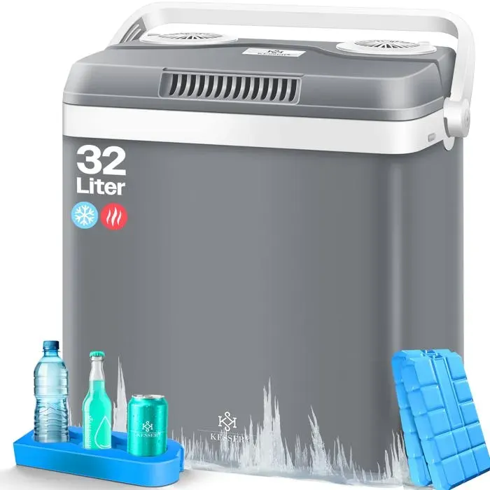 Glacière thermoélectrique grise - KESSER - 32 L - 12 V et 230 V - Fonction refroidissement et chauffage