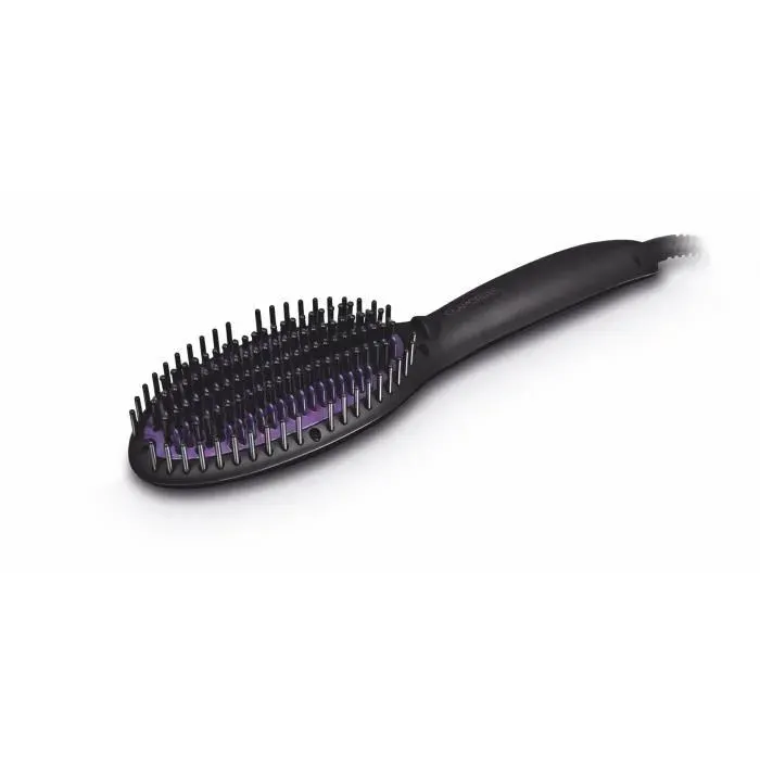 GLAMORISER Brosse lissante BLACK EDITION - picots infusés à l’huile de diamant noir - Noir/Violet