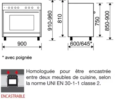 Glem - Piano De Cuisson Gaz Ge960cbix2 — vue 5