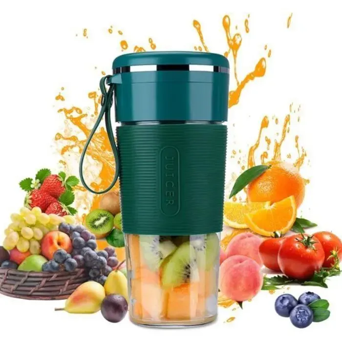 Gobelet mixeur portable 300 ml USB idéal sport & voyage – vert