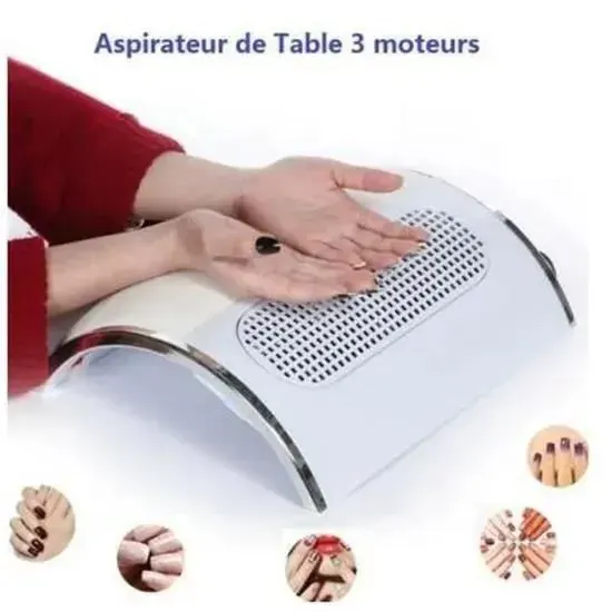 GOBRO* Aspirateur collecteur de poussière pour ongles 3 moteurs avec 2 sacs