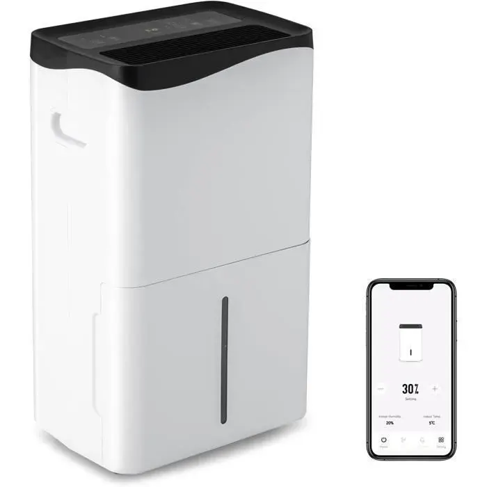 GOPLUS 50L/Jour Déshumidificateur dAir pour 60 M²-4 Modes2 VitessesMinuterie 24HWIFIRéservoir dEau 5L