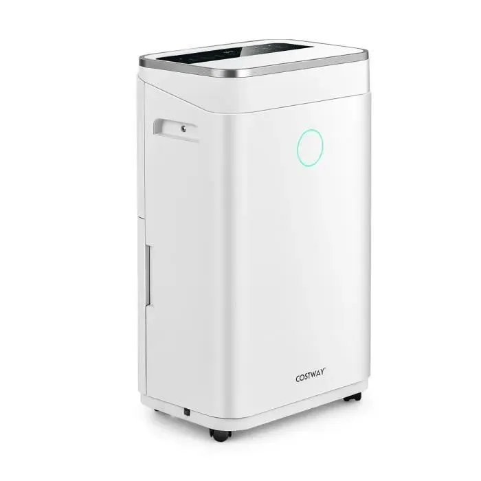 GOPLUS Déshumidificateur 25L/JourDéshumidificateur électrique avec Réservoir dEau 65 LMinuterie 24H&2 Vitesse du Vent