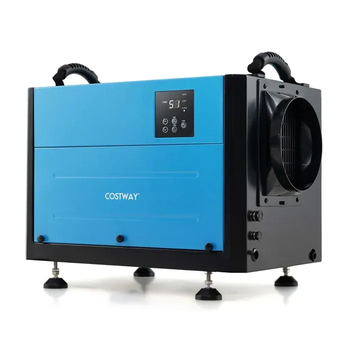 GOPLUS Déshumidificateur Commercial Surface 80m²/357m³-3 Modes2 Méthodes de DrainagePanneau de ContrôleMinuterieBleu