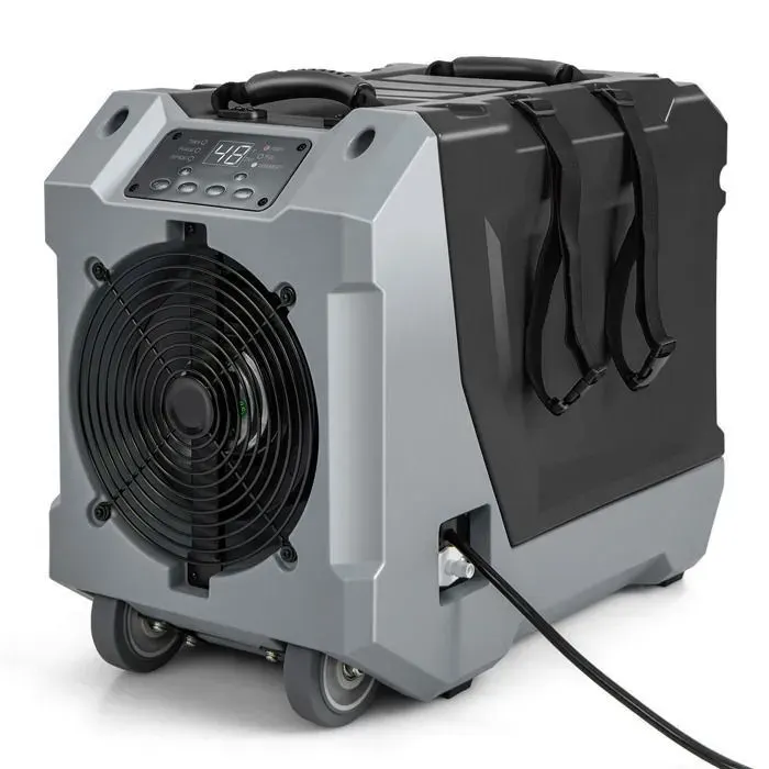 GOPLUS Déshumidificateur dair Mobile 85 L/jour avec Dégivrage Automatique-Minuterie 24H-Tuyau de drainage & Pompe Noir