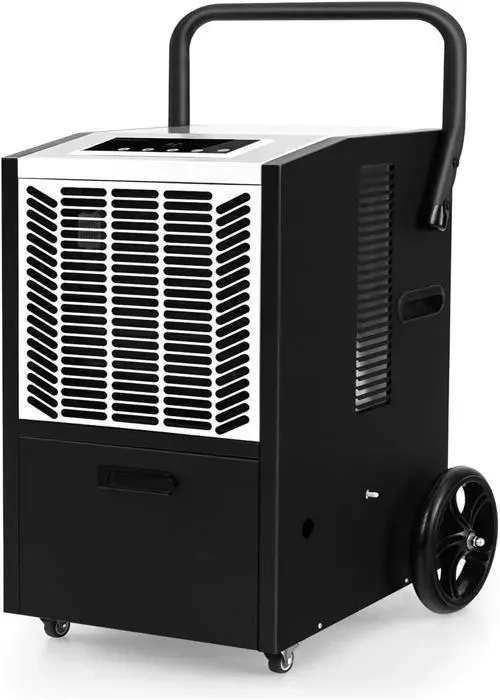 GOPLUS Déshumidificateur dAir Mobile Professionnel 66 L pour 418 M²-Minuterie 24 H-Pompe/Tuyau pour Sous-Sol/Entrepôt Blanc