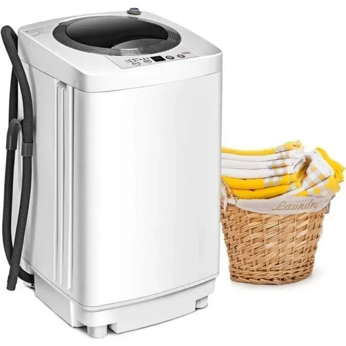 GOPLUS Mini Machine à Laver /Lave linge Automatique avec Essorage Capacité de 35KG Puissance de 240W Affichage LED