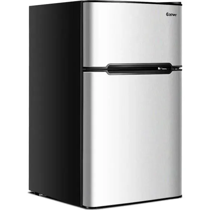 GOPLUS Réfrigérateur 90 L avec Mode Réfrigération/FraîcheurFrigo Silencieux avec Températures RéglablesGris