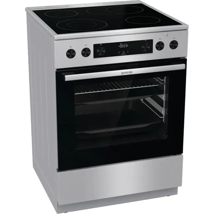 Gorenje GECS6C 70 XPA Cuisiniere electrique avec plaque vitroceramique 60 cm 71 litres ExtraSteam GentleClose AirFry bascule r