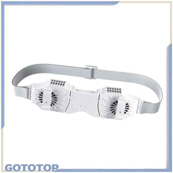 GOTOTOP ventilateur portable Ventilateur de taille Portable à double soufflage Support de bureau jouets trampoline Blanc