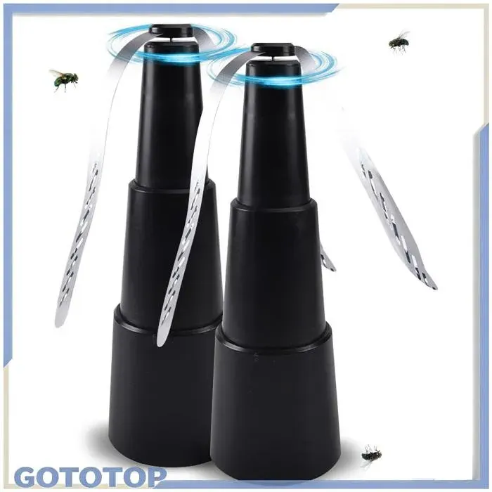 GOTOTOP ventilateurs volants pour tables Ventilateur anti-mouches pour lextérieur ou lintérieur piscine controle Noir 2 pièces