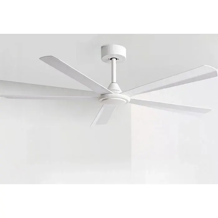 Grand ventilateur plafond moderne 142 cm 5 pales silencieux sans lampe 6 vitesses Commande par interrupteur muralBlanc — coloris Noir