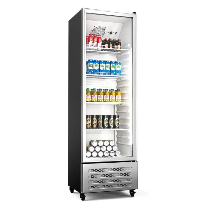 GrandCooler 200cm 306L Frigo à Boisson Professionnel Argent