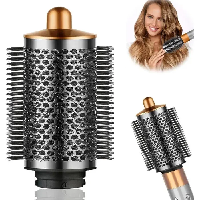 Grande Brosse Volumisante Ronde Améliorée Pour Dyson Airwrap Hs05/Hs01 Multi-Styler76 Cm Pour Cheveux Plats Et MouchettesDoré