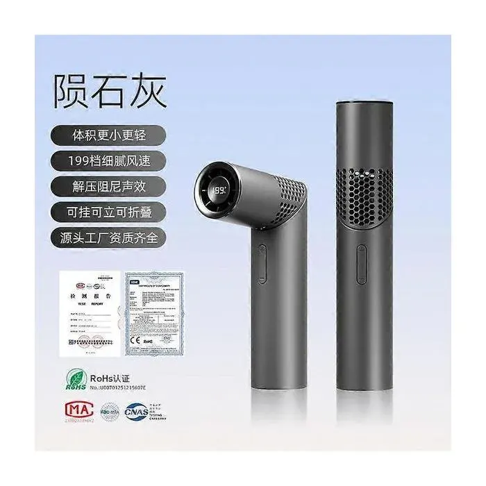 (Gray)High-Speed Handheld Lipstick Fan With Neck-Mounted Desktop Design Multi-Functional Portable Mini Usb Travel Fan