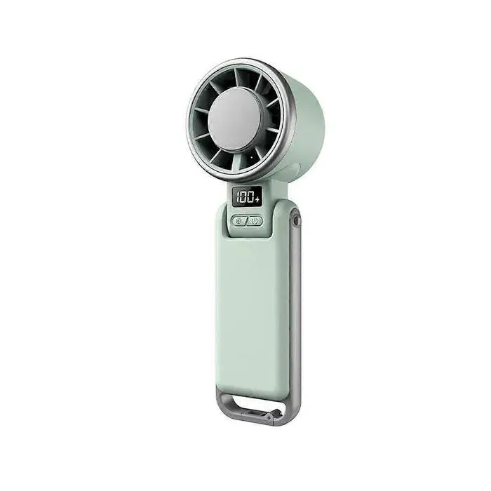 (Green)Portable Handheld Fan with Ice Cooling Powerful Handheld Turbo Fan with Ice Cooler Foldable Personal Fan